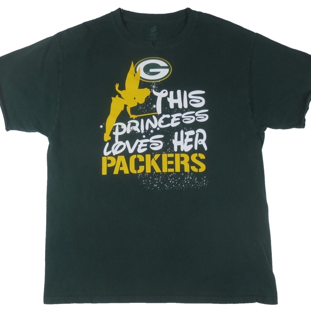 Green Bay Packers T Shirt Womens Large Green Short Sleeve Football Fairy